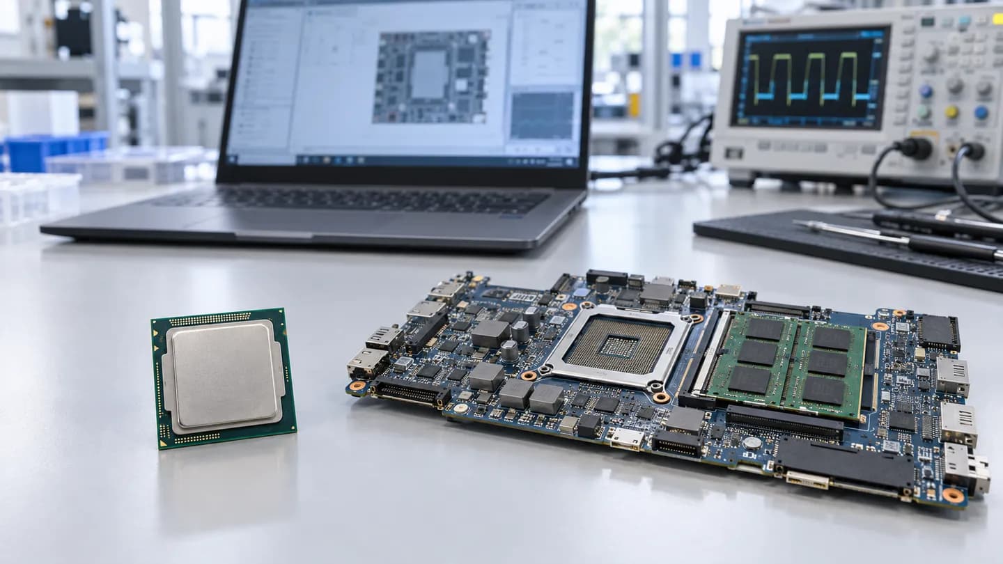 Chip CPU e scheda madre per laptop