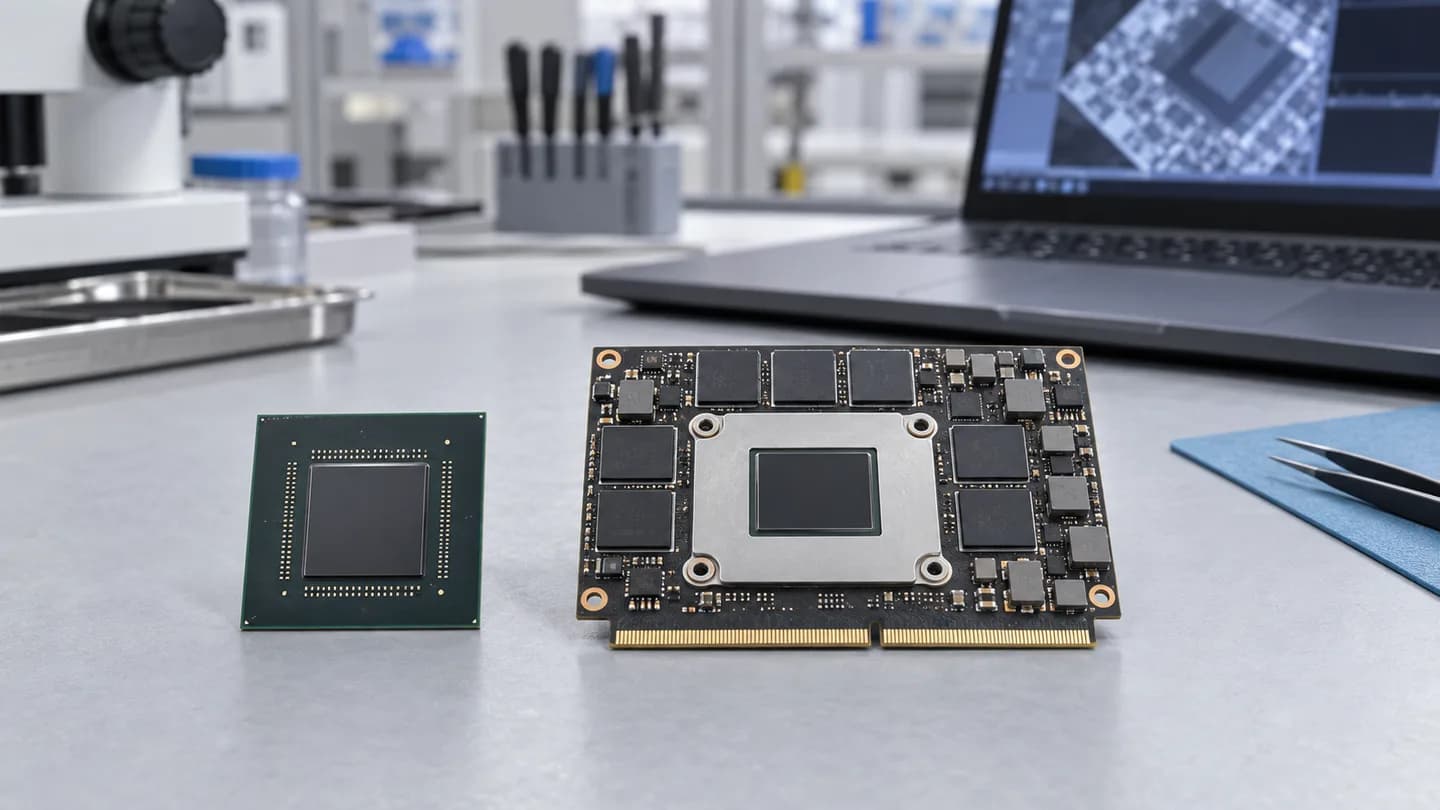 Chip GPU e modulo grafico per laptop