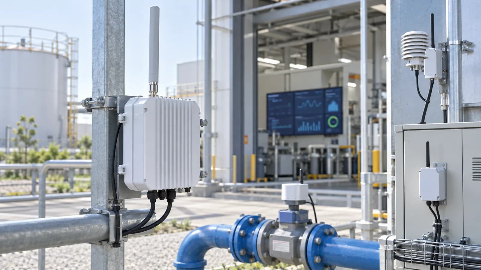 LPWAN radio gateway and connected industrial IoT sensors