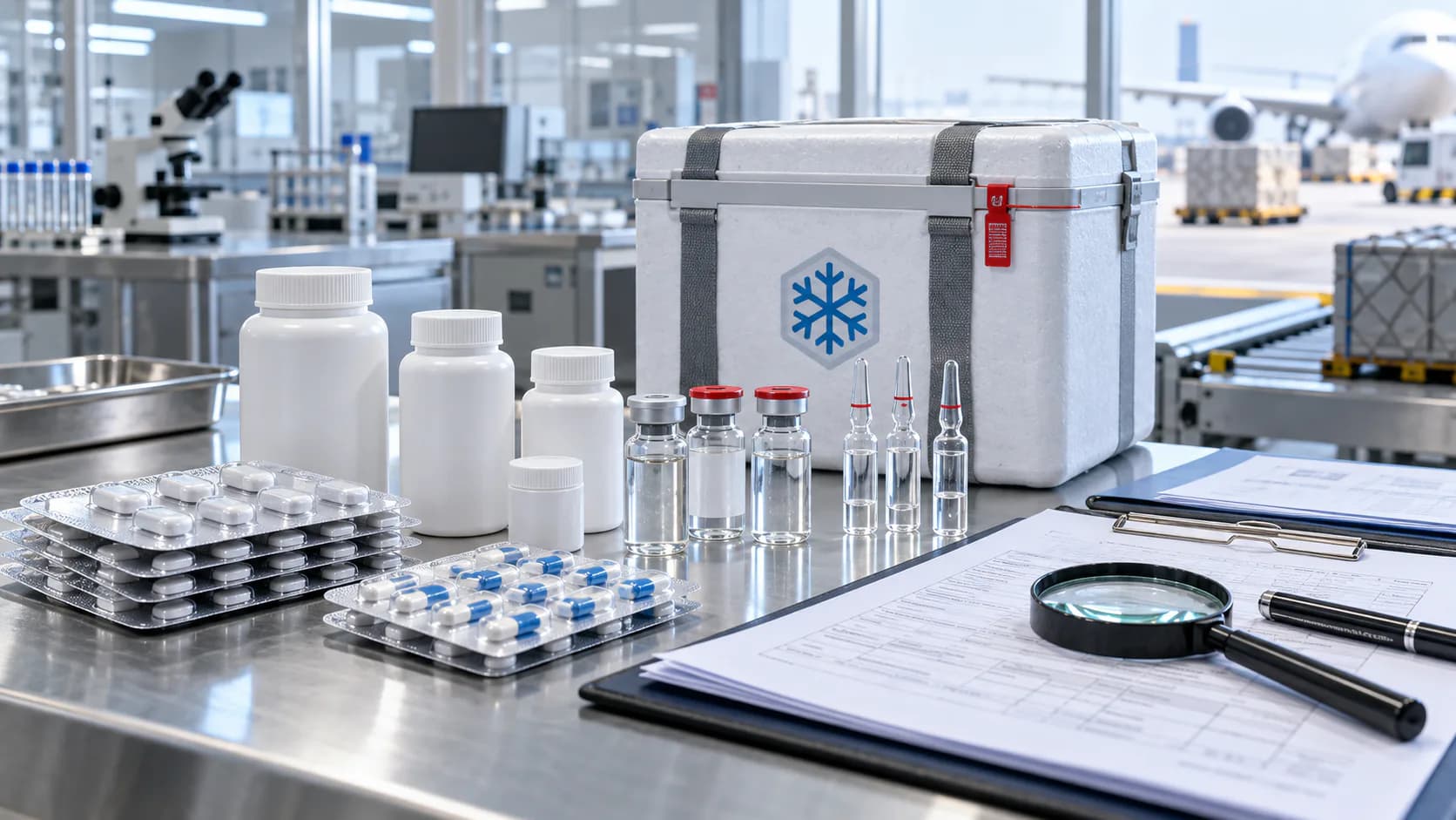 Tablets, injectable and cold-chain medicinal products under import-compliance review